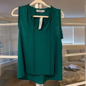 Emerald green, sleeveless top